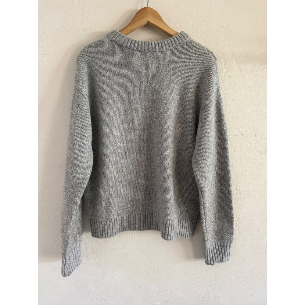 Sundance Gray Navy Blue Heart Intarsia Crewneck Sweater Womens Small - Picture 5 of 8